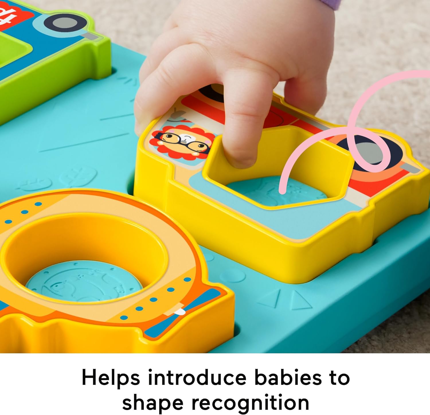Fisher-Price Baby Sorting Toy Shapes & Sounds Vehicle Puzzle with Music & Lights for Fine Motor Play, Ages 9M+, HRP31