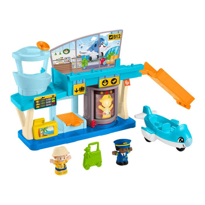 Fisher-Price Little People Aeropuerto Set de juego con avión y figuras, juguete para bebés +1 año (Mattel HTJ26
