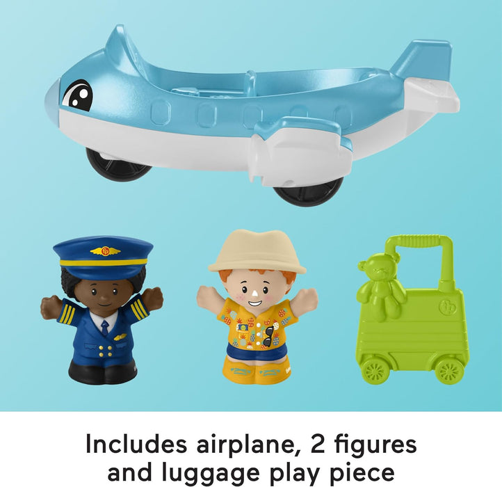 Fisher-Price Little People Aeropuerto Set de juego con avión y figuras, juguete para bebés +1 año (Mattel HTJ26