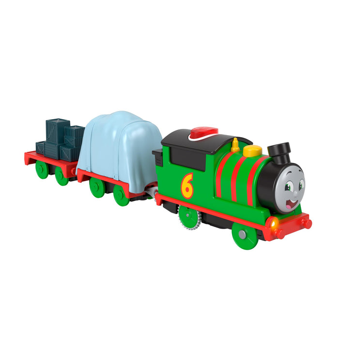 Thomas & Friends Motorized Toy Train Talking Percy Battery-Powered Engine with Sounds & Phrases for Preschool Kids 3+ Years, UK English Version, HWY32