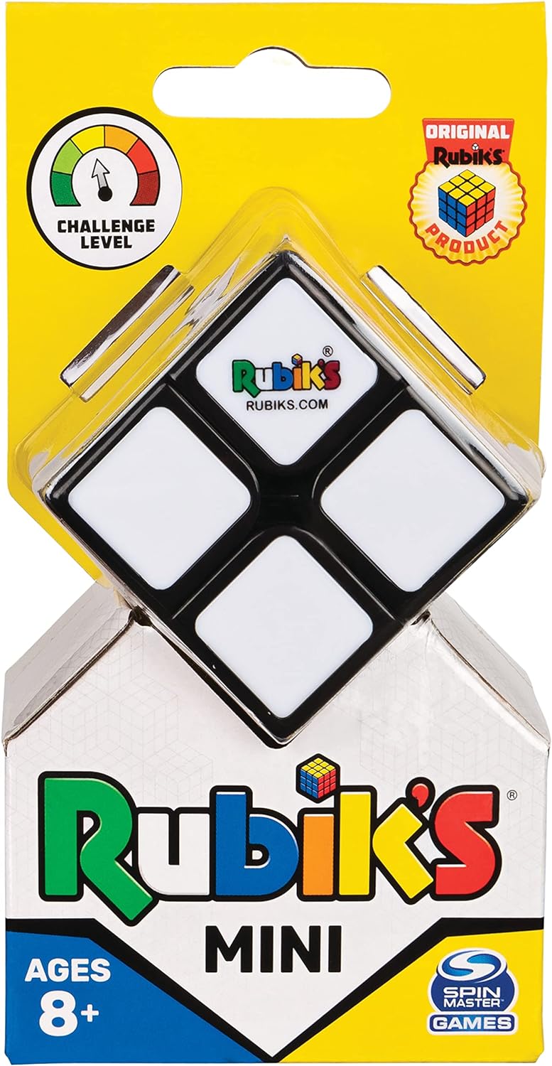 Rubik'S, SPIN MASTER, el Cubo de Rubik'S 2 x 2 Mini, el Original, con 2 Capas de 4 Cubos, Rompecabezas Profesional con combinación de Colores, de Bolsillo, Apto para niños a Partir de 8+