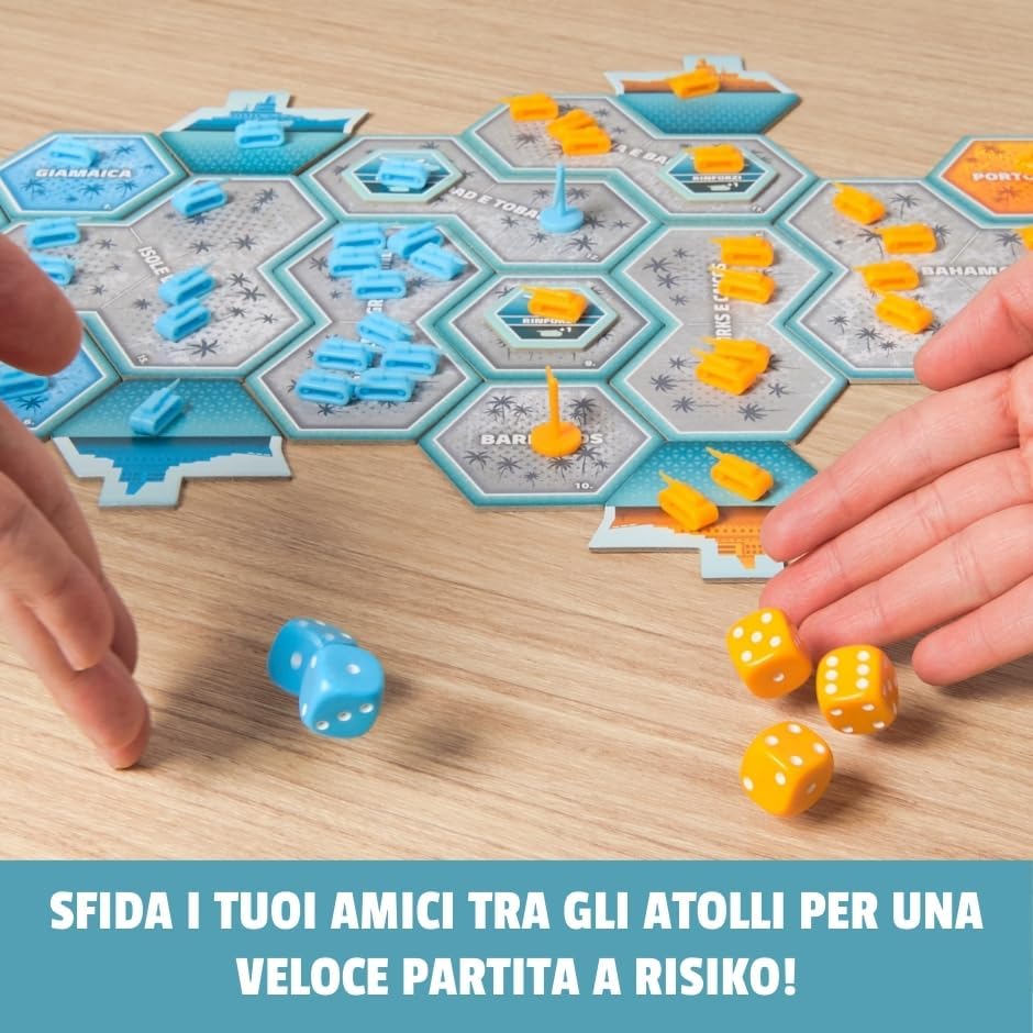 Editrice Giochi, Risiko! Oceano, 2 Giochi in Scatola in 1, Giochi di Società e Strategia per Famiglia e Amici, Giochi da Tavolo per Adulti e Bambini, da 2 a 6 Giocatori, 8+ Anni