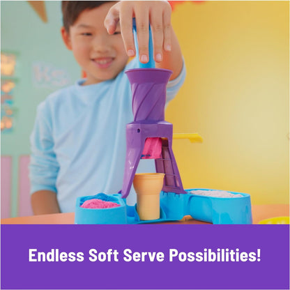 Kinetic Sand - ARENA MÁGICA - JUEGO DE HELADOS - 400 g de Arena Moldeable, 2 Conos de Helado y 2 Herramientas - Kit Manualidades Niños - 6068385 - Juguetes Niños 5 Años +