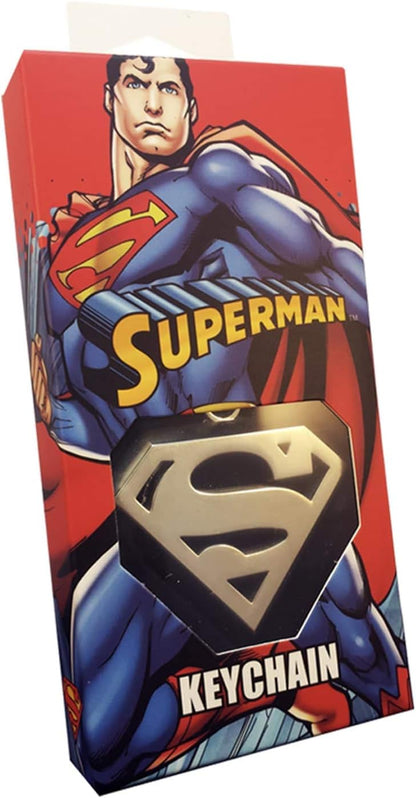 The Noble Collection DC Comics Superman Logo Keychain In Stainless Steel - 5in (13cm) Superman Sigil Film Set Movie Props Gifts Merchandise