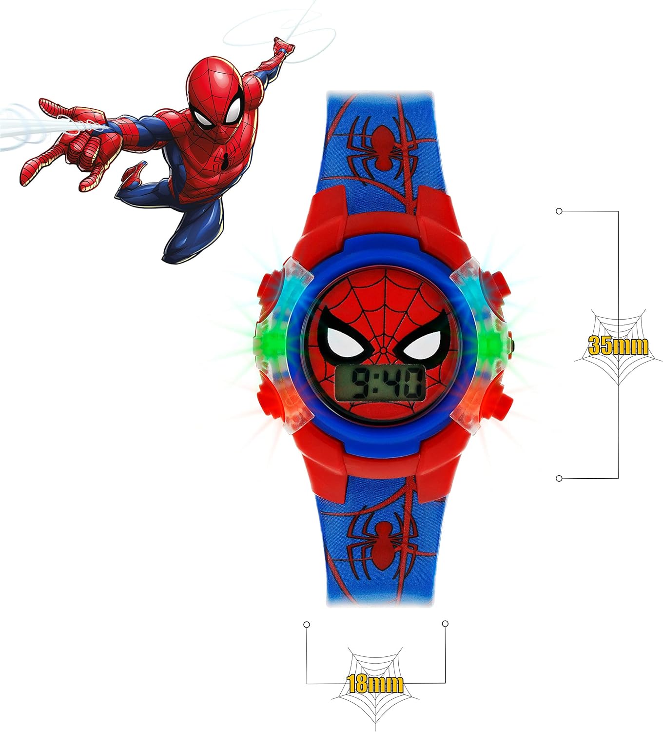 Disney Marvel Spiderman printed silicone Strap Watch SPD4504