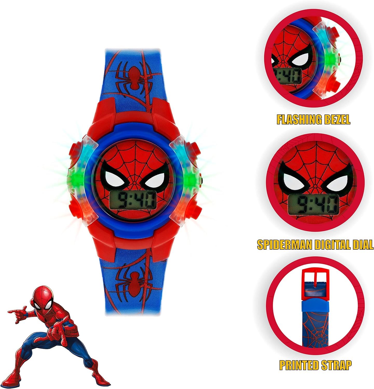 Disney Marvel Spiderman printed silicone Strap Watch SPD4504