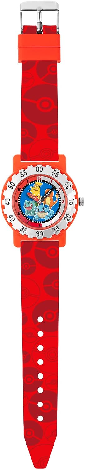 Pokémon Red Strap Character Dial Time Teacher Watch POK4194