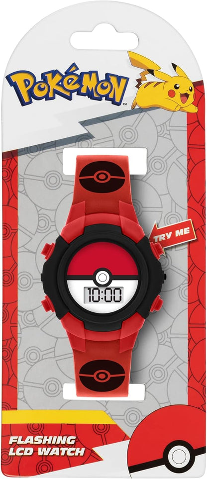 Pokemon Boy's Digital Quartz Watch with Silicone Strap POK4127