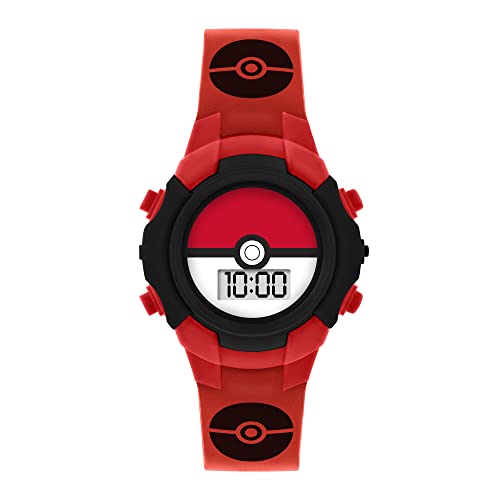 Pokemon Boy's Digital Quartz Watch with Silicone Strap POK4127