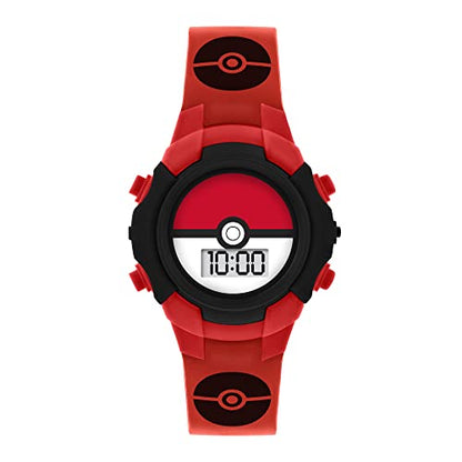 Pokemon Boy's Digital Quartz Watch with Silicone Strap POK4127