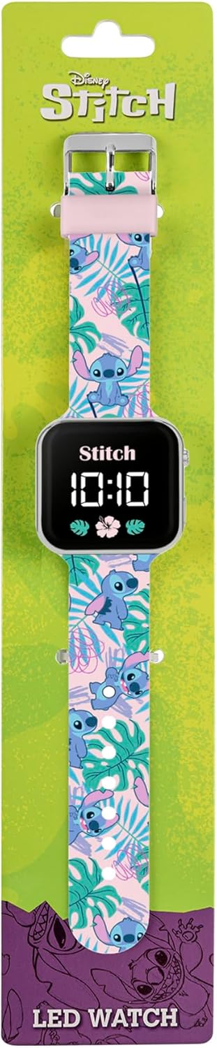 Disney Stitch Blue & Pink Printed LED Watch