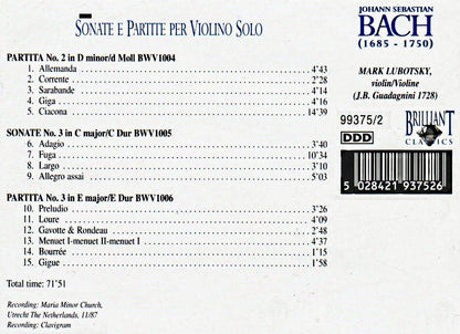bach edition sonate e partite per violino solo II