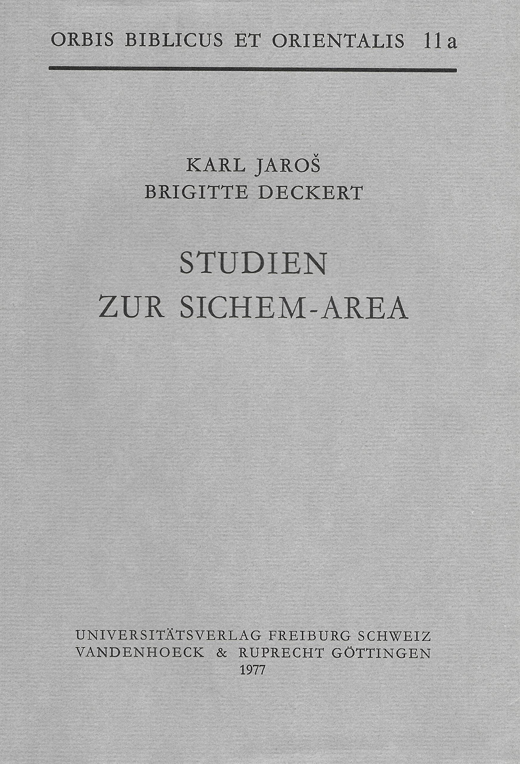 Studien Zur Sichem-Area