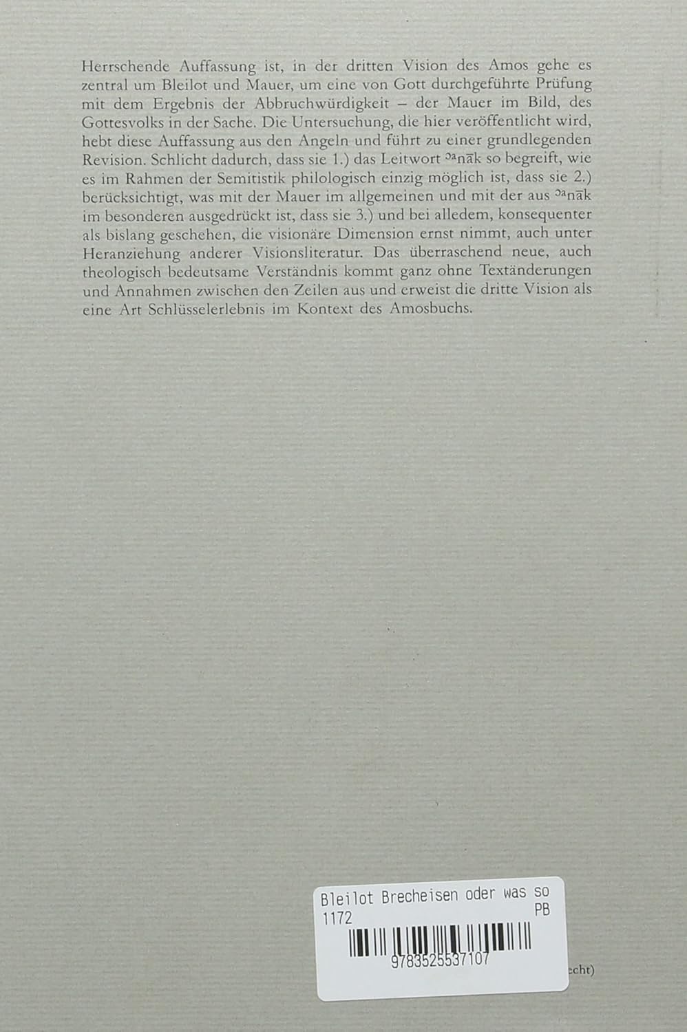 Bleilot, Brecheisen Oder Was Sonst?