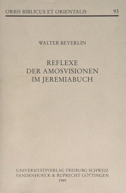Reflexe Der Amosvisionen Im Jeremiabuch