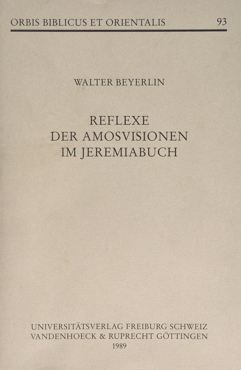 Reflexe Der Amosvisionen Im Jeremiabuch