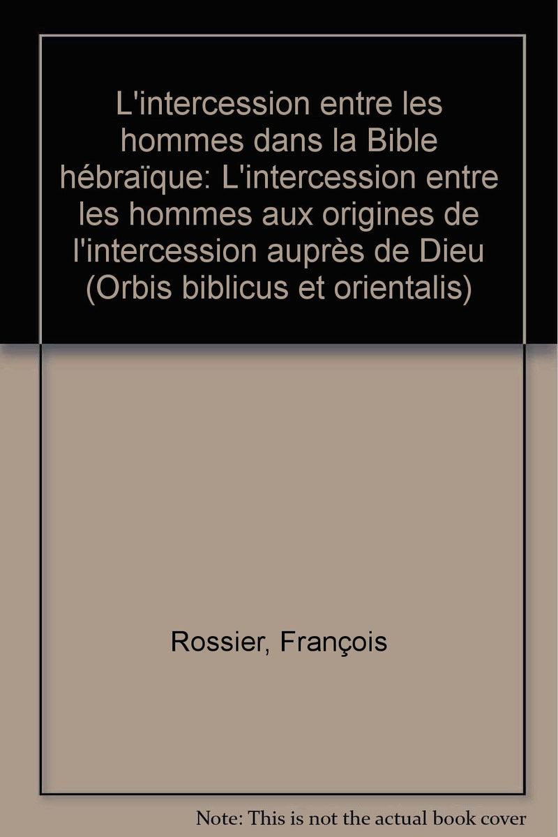 L'intercession entre les hommes dans la Bible hébraïque