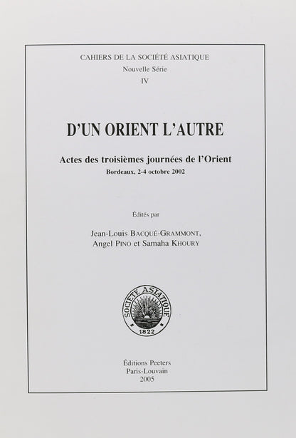D'un Orient L'autre