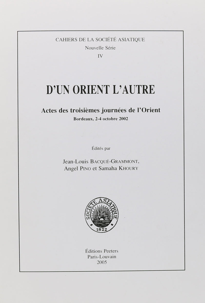 D'un Orient L'autre