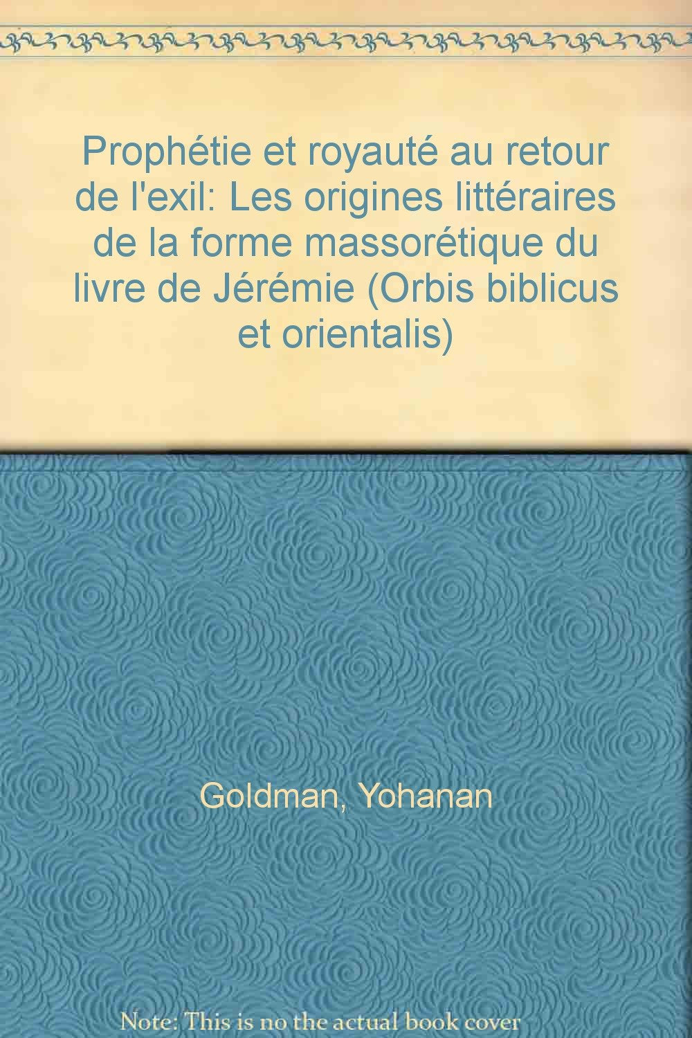 Prophétie et royauté au retour de l'exil