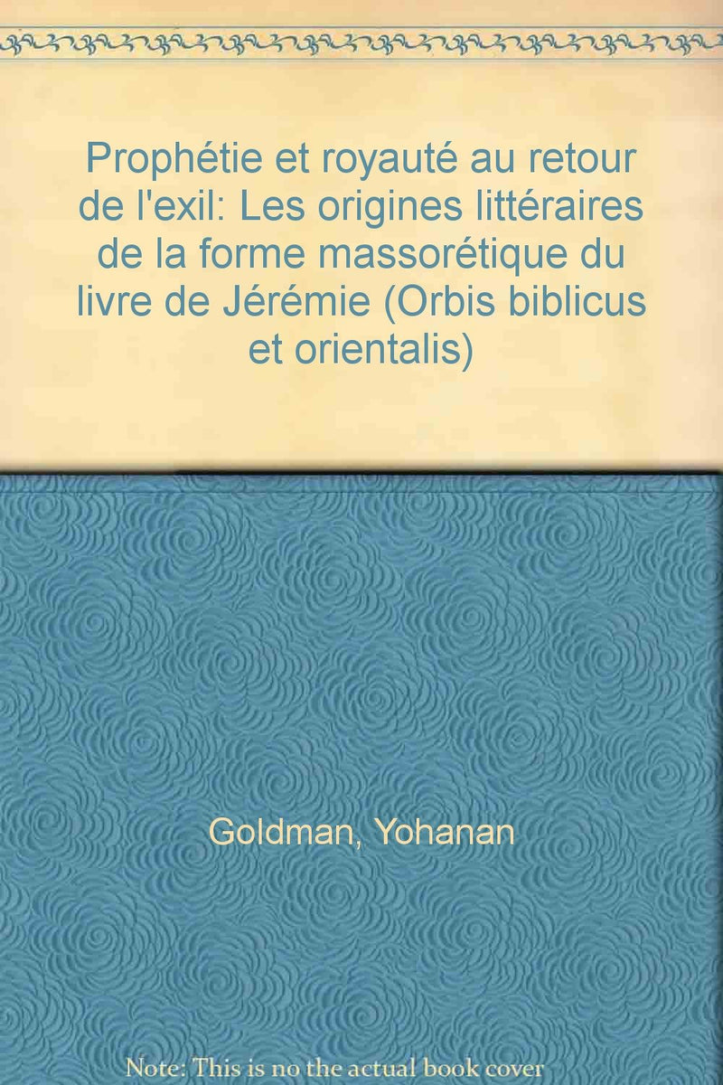 Prophétie et royauté au retour de l'exil