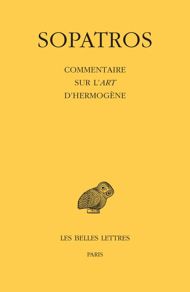 Sopatros. Commentaire Sur l'Art d'Hermogene