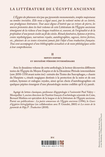 La Litterature de l'Egypte Ancienne. Volume II