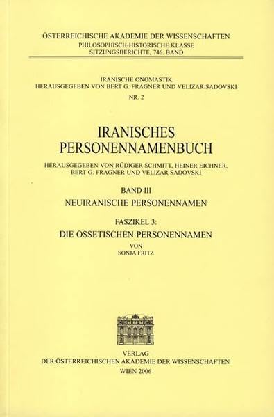 Iranisches Personennamenbuch Band 3 Neuiranische Personennamen Faszikel 3