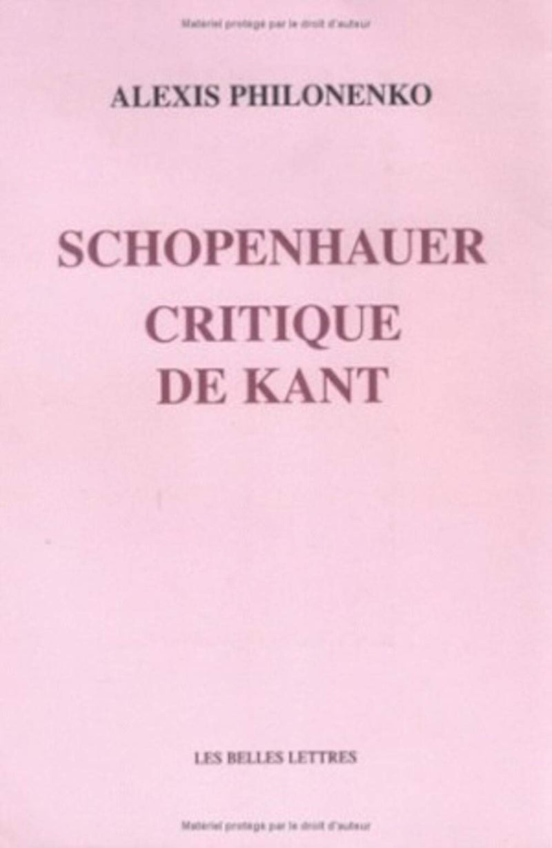 Schopenhauer Critique de Kant