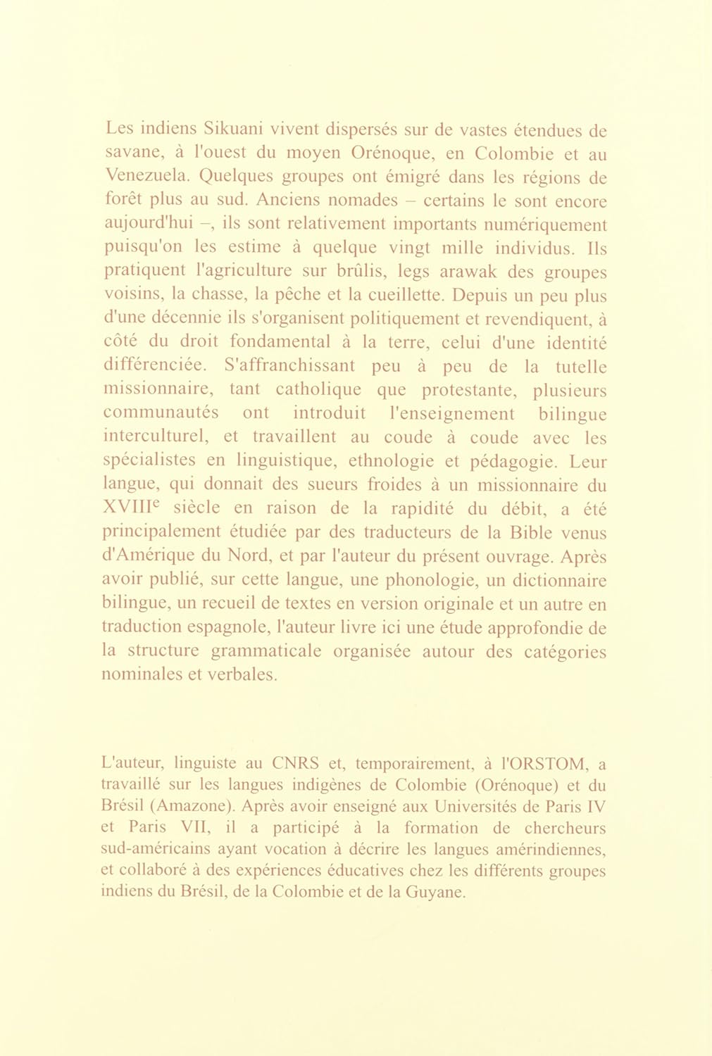Nom, Verbe Et Predicat En Sikuani (Colombie)