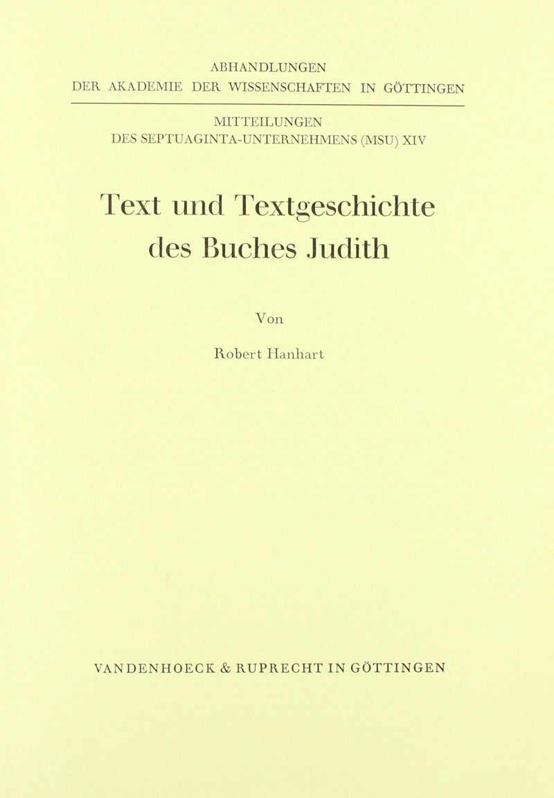 Text Und Textgeschichte Des Buches Judith