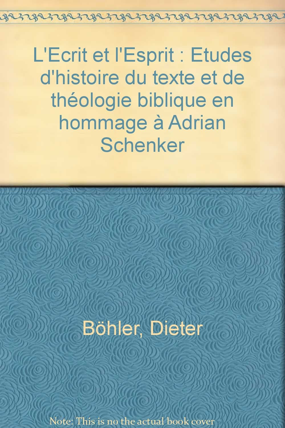 L'Écrit et l'Esprit