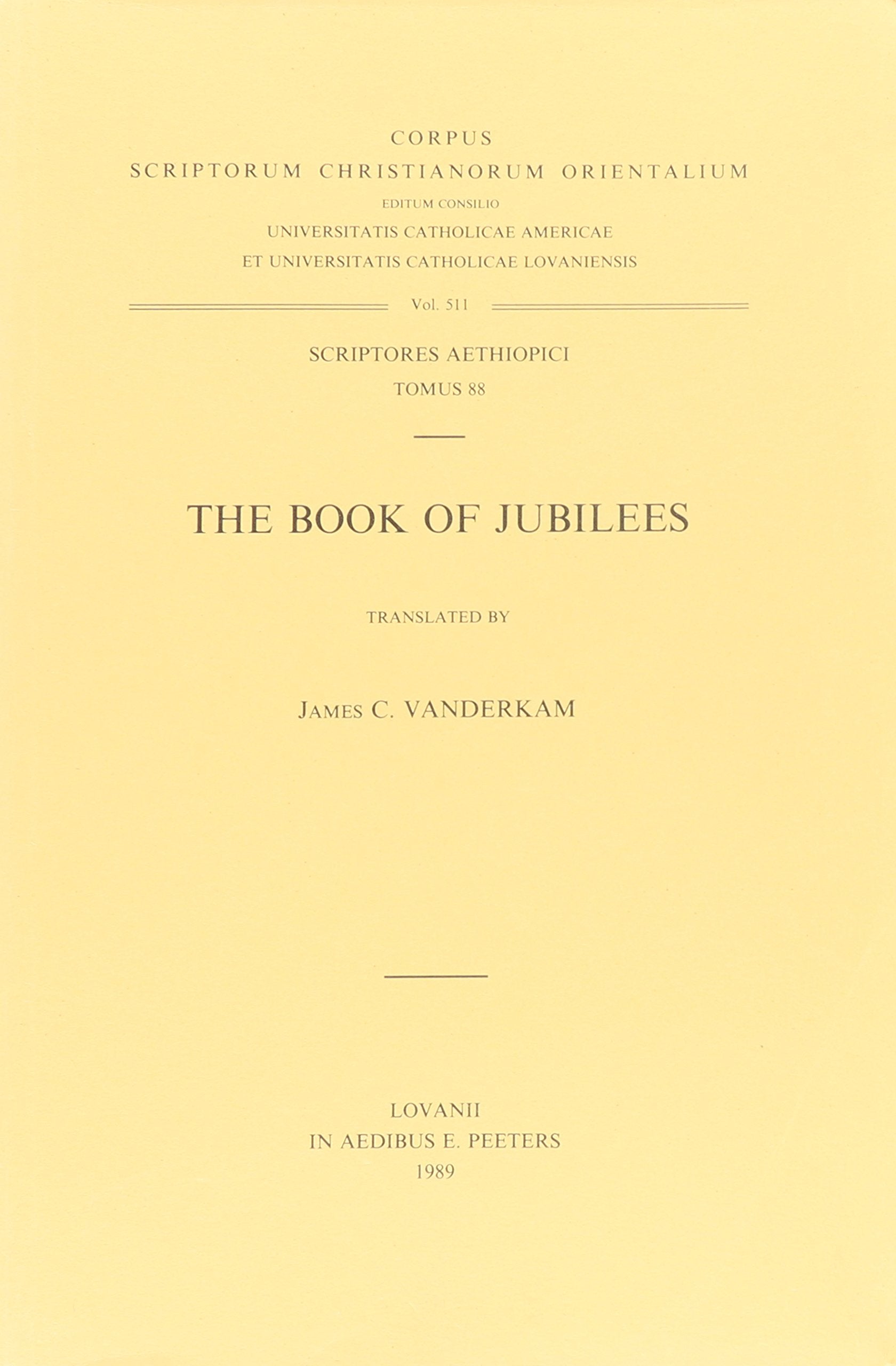 The Book of Jubilees. A Critical Text