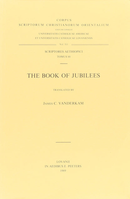 The Book of Jubilees. A Critical Text