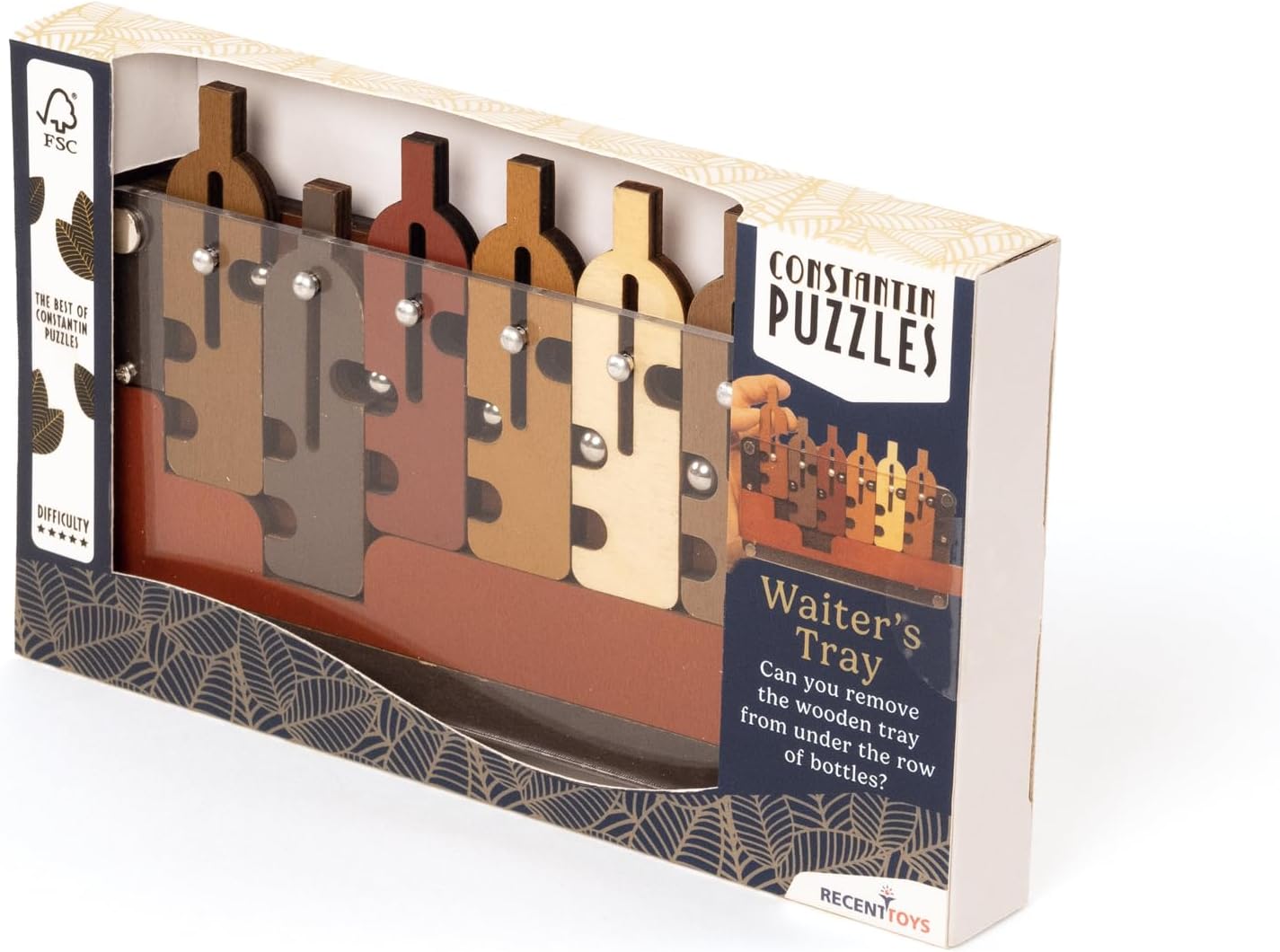 Recent Toys, Color Rompecabezas de Bandeja de camareros de constantin, Wooden 3D Puzzle Tray, brainteaser (C5061