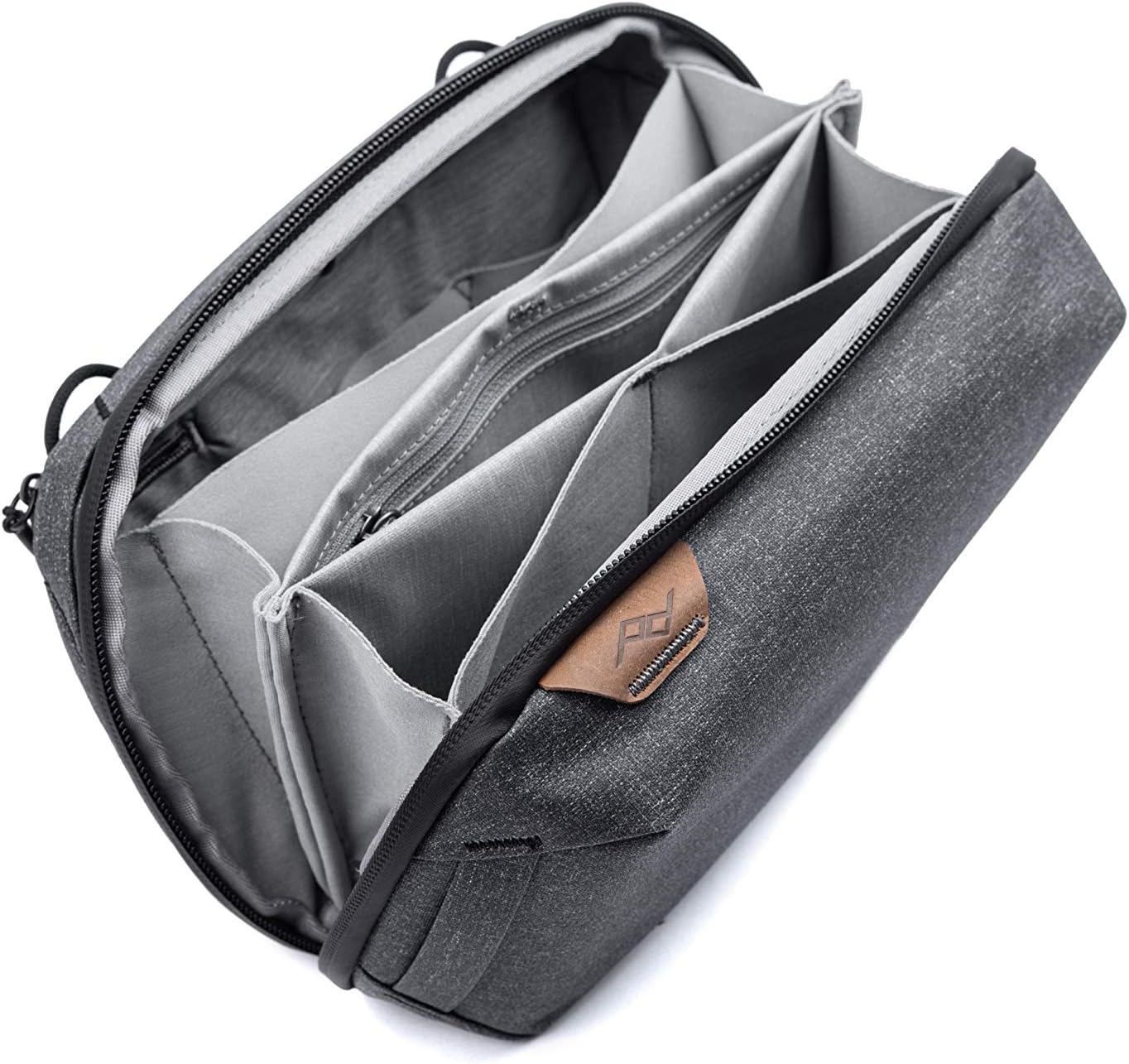 Peak Design Tech Pouch Charcoal Organizer Case for Smartphones, Cables etc (Dark Grey), Black, M - MEDIUM, Travel Line is a Fully Adaptable System, blackone, Travel Line is a fully adaptable system