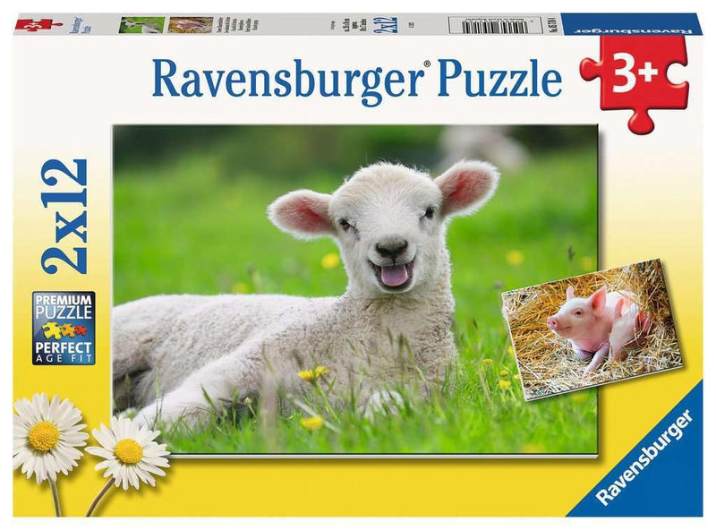 Ravensburger- Animales de Granja - 2 x 24 Piezas, Color Amarillo (05718