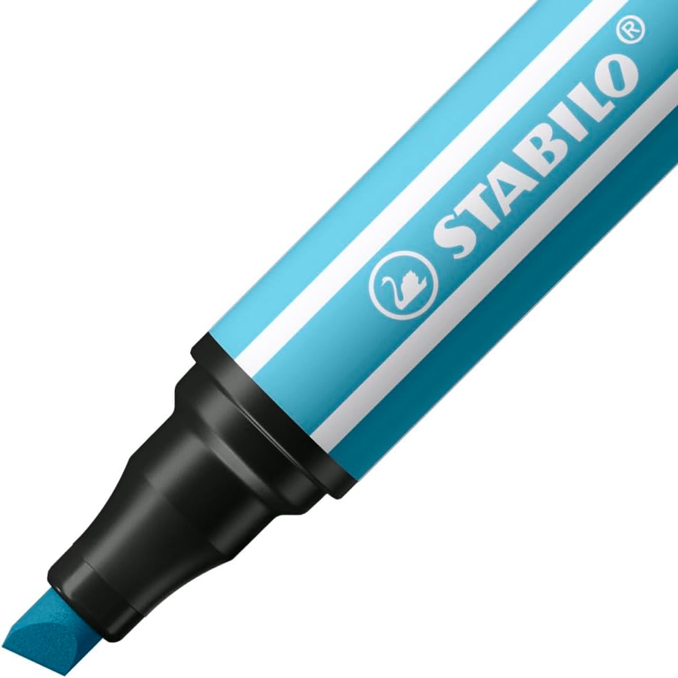 STABILO Premium Fiber-Tip Pen with Chisel Tip Pen 68 MAX - ARTY - Pack of 12 - Assorted Colors