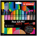 STABILO Premium Fiber-Tip Pen with Chisel Tip Pen 68 MAX - ARTY - Pack of 12 - Assorted Colors