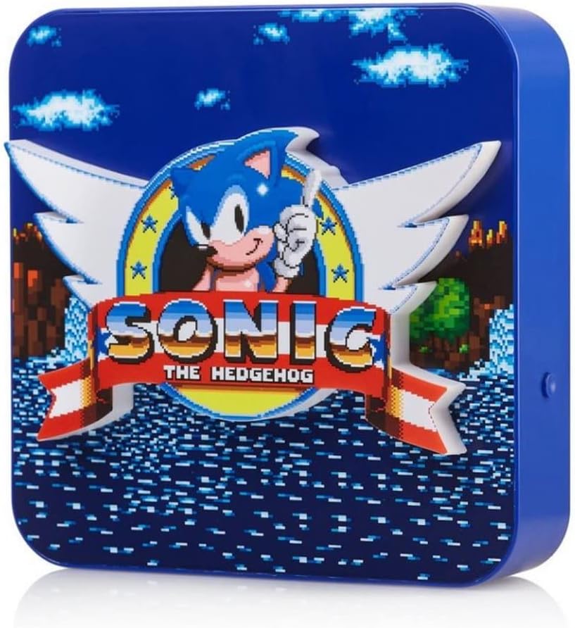 Numskull Sonic The Hedgehog Desk Lamp Wall Light - Ambient Lighting Gaming Accessory for Bedroom, Home, Study, Office, Work - Official Sonic The Hedgehog Merchandise