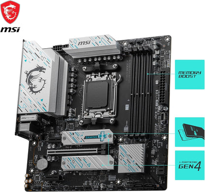 MSI B650M GAMING PLUS WIFI Scheda Madre, mATX - Supporta AMD Ryzen 7000 Series, AM5 - DDR5 Memory Boost 7800+ MHz/OC, PCIe 4.0 x16, M.2 Gen4, Wi-Fi 6E