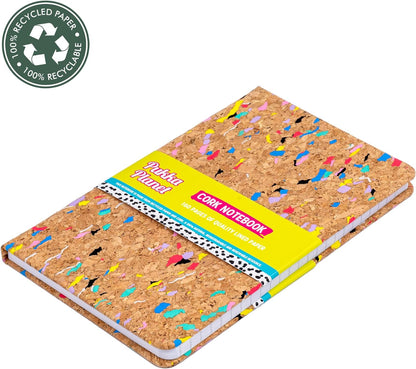 Pukka Pad, Pukka Planet A5 Cork Softcover Lined Notebook – Casebound Journal with 160 Pages, 80 Sheets of FSC Recycled, 8mm Lined, 80GSM Paper for Home, School, and Office Organisation – 21.5 x 13.4cm