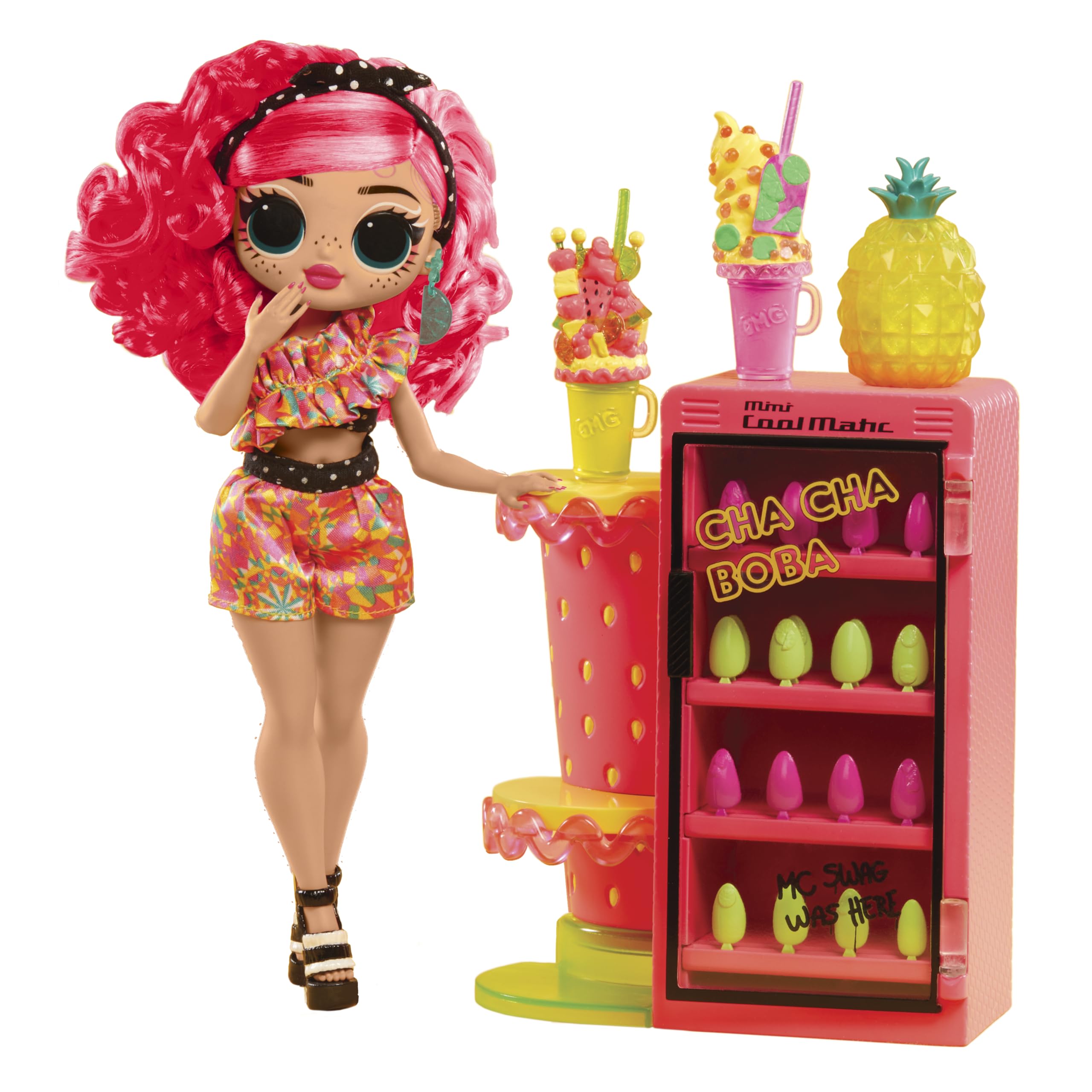 L.O.L. Surprise OMG Sweet Nails – Pinky Pops Fruit Shop - With 15 Surprises including Real Nail Polish, Press On Nails, Sticker Sheets, Glitter, 1 Fashion Doll, and More – Great for Kids Ages 4+