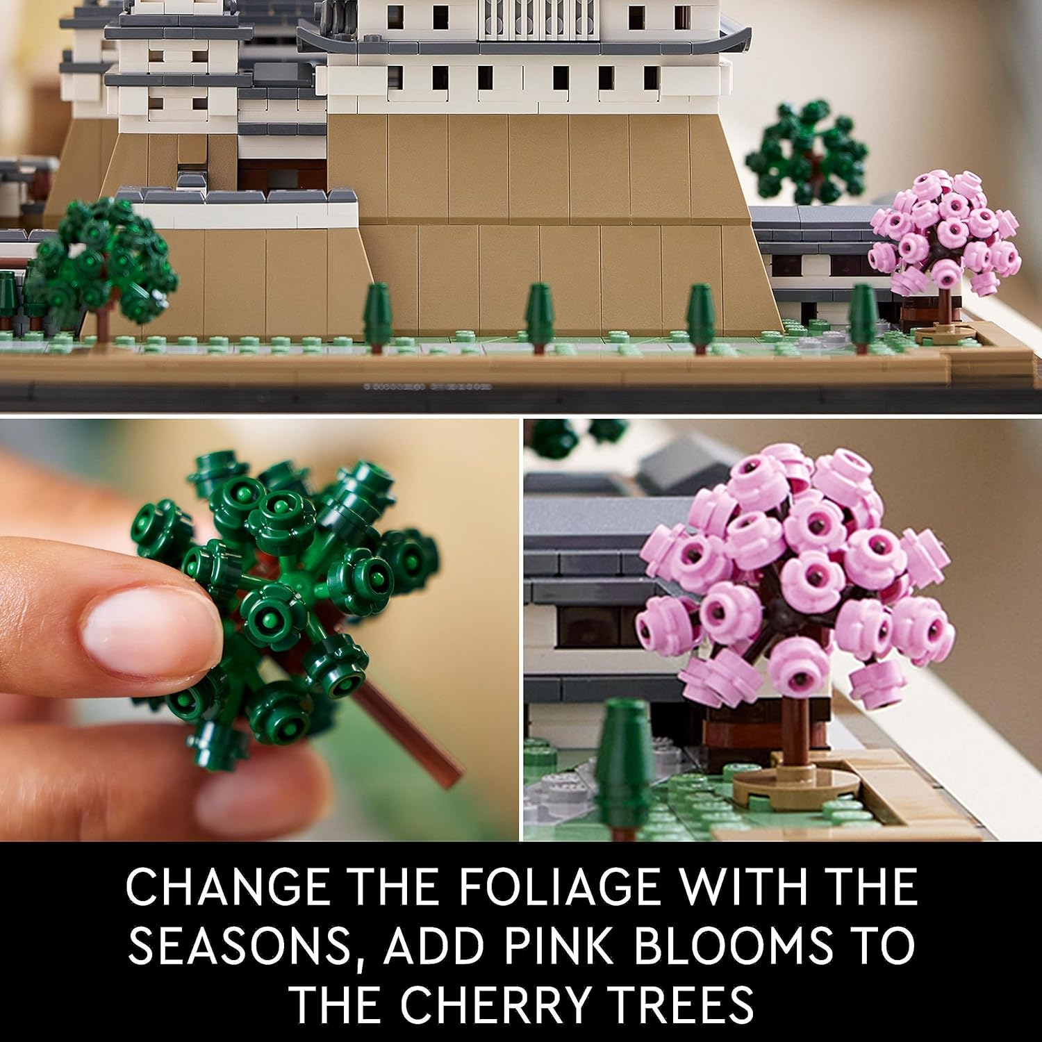 LEGO 21060 Architecture Himeji Castle Set, Landmarks Collection Model Building Kit for Adults, Gift Idea for Fans of Creative Gardening and Japanese Culture, Includes Buildable Cherry Blossom Trees