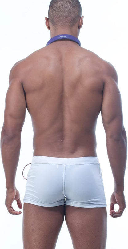SQUEEZE.DOGHerren Badeshort Weiß Weiß