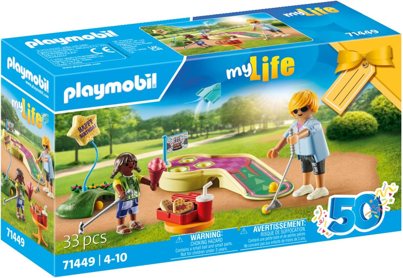 Playmobil 71449 My Life: Mini Golf, one stroke after another towards the goal, including golf clubs, balls and ice cream, fun imaginative role-play, artistic play sets suitable for children ages 4+