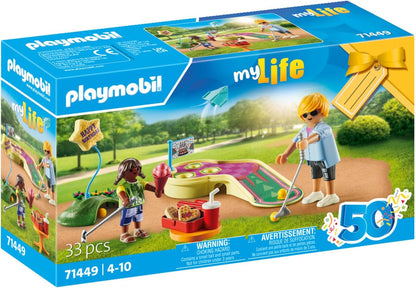 Playmobil 71449 My Life: Mini Golf, one stroke after another towards the goal, including golf clubs, balls and ice cream, fun imaginative role-play, artistic play sets suitable for children ages 4+