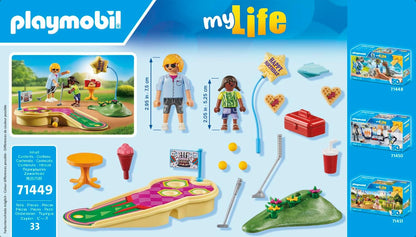Playmobil 71449 My Life: Mini Golf, one stroke after another towards the goal, including golf clubs, balls and ice cream, fun imaginative role-play, artistic play sets suitable for children ages 4+