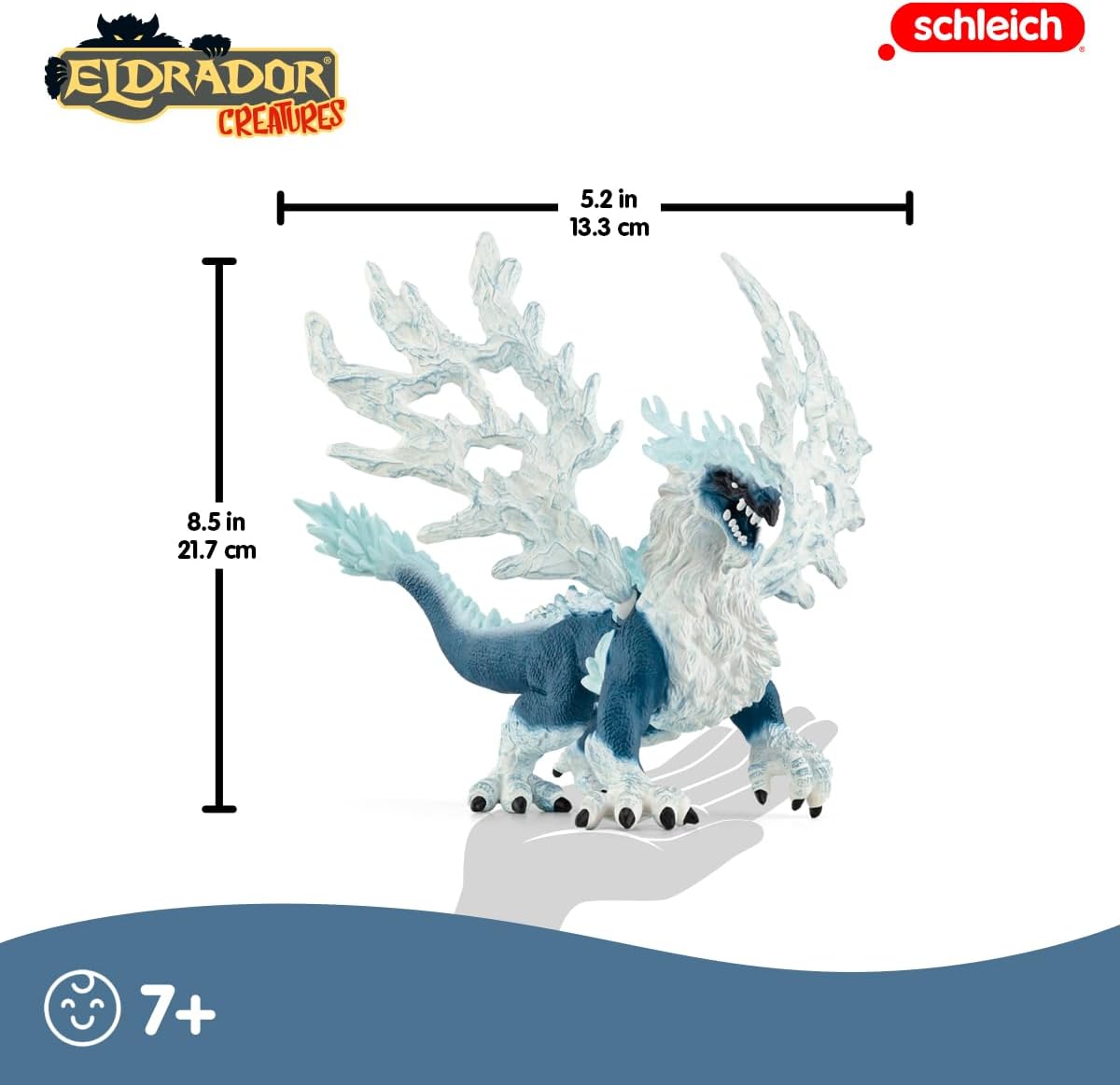 schleich 70790 Eisdrache, ab 7 Jahren, ELDRADOR CREATURES - Spielfigur, 19 x 22 x 13 cm