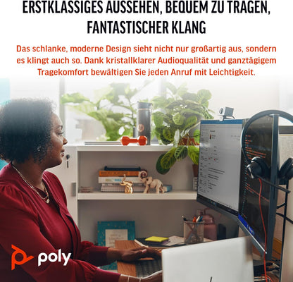 Poly Blackwire 3320 Auriculares Estéreo USB-C Negros + Adaptador de USB-C a USB-A
